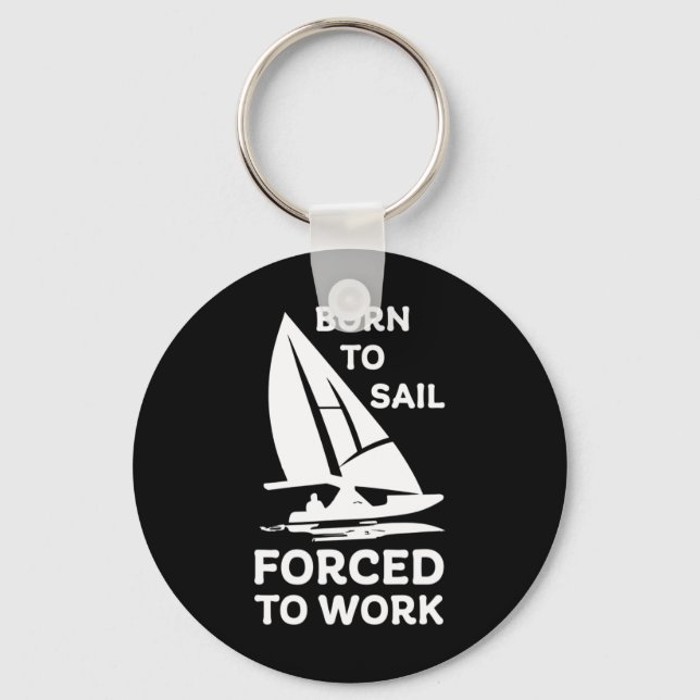 Sailing Boating Yachts Racing Skippers Funny  Keychain (Front)
