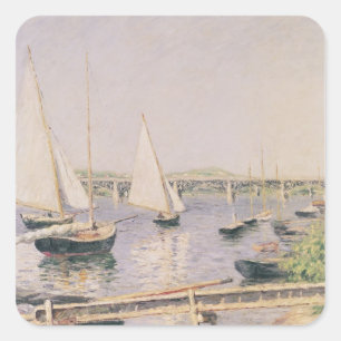 Sailing boats at Argenteuil, c.1888 Square Sticker