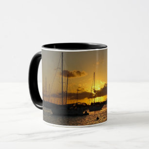 Sailing Boats at Sunset Mug