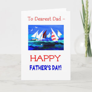 Sailing Boats Father's Day Card - Dearest Dad