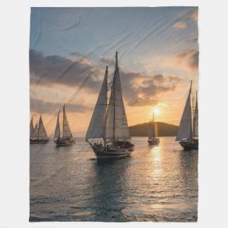 Sailing Boats Fleece Blanket
