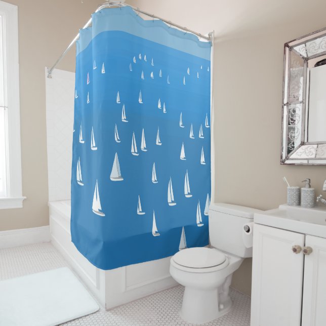 Sailing Boats in deep blue Sea - Regatta Sailboats (In Situ)