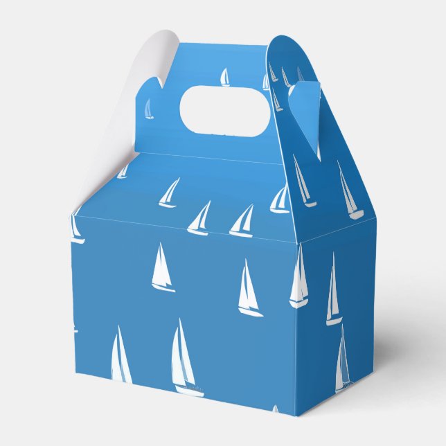 Sailing Boats in deep blue Sea - Regatta Sailboats Favor Box (Front Side)
