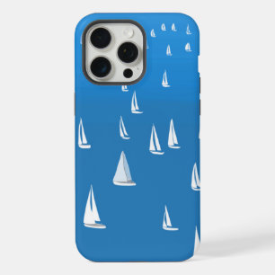 Sailing Boats in deep blue Sea - Regatta Sailboats iPhone 15 Pro Max Case