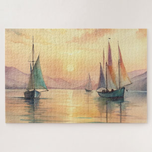 Sailing Boats in Sunset Jigsaw Puzzle