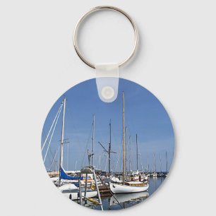 Sailing Boats in the harbour Keychain