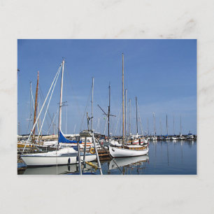 Sailing boats in the harbour postcard