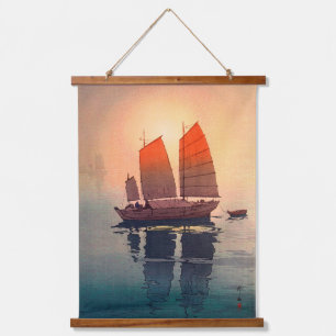 Sailing Boats Morning, Hiroshi Yoshida Hanging Tapestry