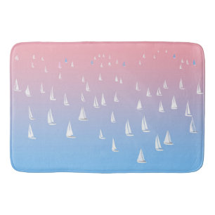 Sailing Boats on the Ocean  Bath Mat