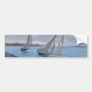 Sailing Boats on the River Bumper Sticker