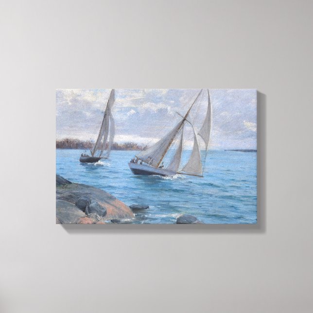 Sailing Boats on the River Canvas Print (Front)