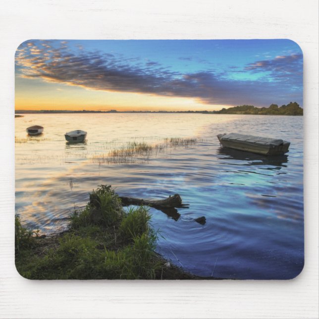 Sailing Boats Reflection From The Sunset Mouse Pad (Front)