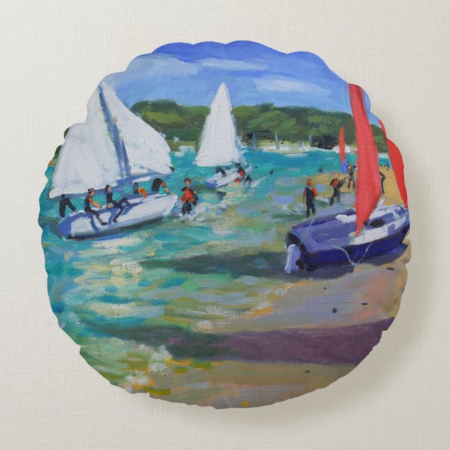 Sailing Boats Round Pillow (Front)