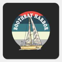 Sailing Boothbay Harbor Maine Vintage