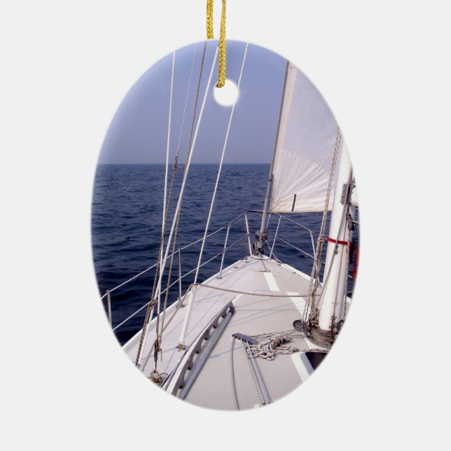 Sailing - Bring me that horizon! Ceramic Ornament (Back)