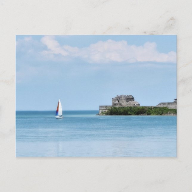 Sailing by Old Fort Niagara Photo Postcard (Front)