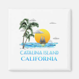 Sailing Catalina Island California Sailboat Magnet