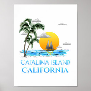 Sailing Catalina Island California Sailboat Poster