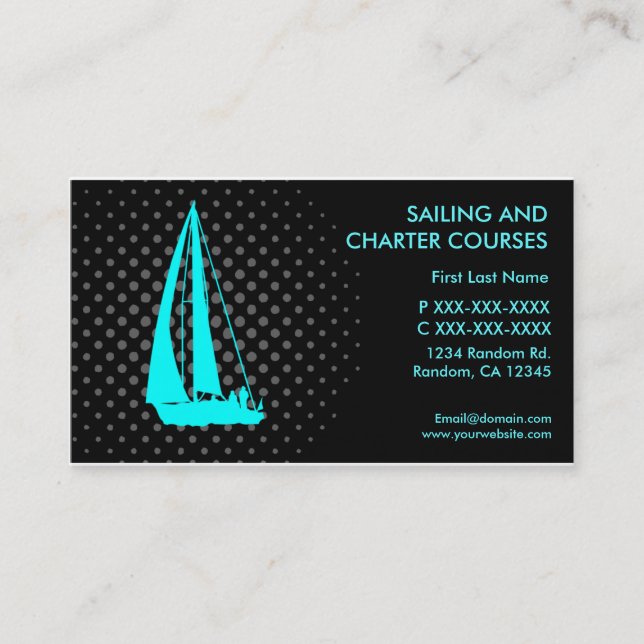 Sailing charter courses custom business cards (Front)