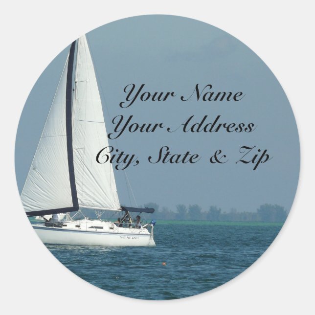 Sailing Classic Round Sticker (Front)