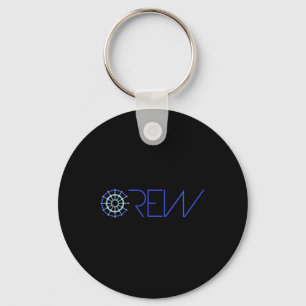 Sailing Crew Sailing Team Ship Steering Wheel Text Keychain