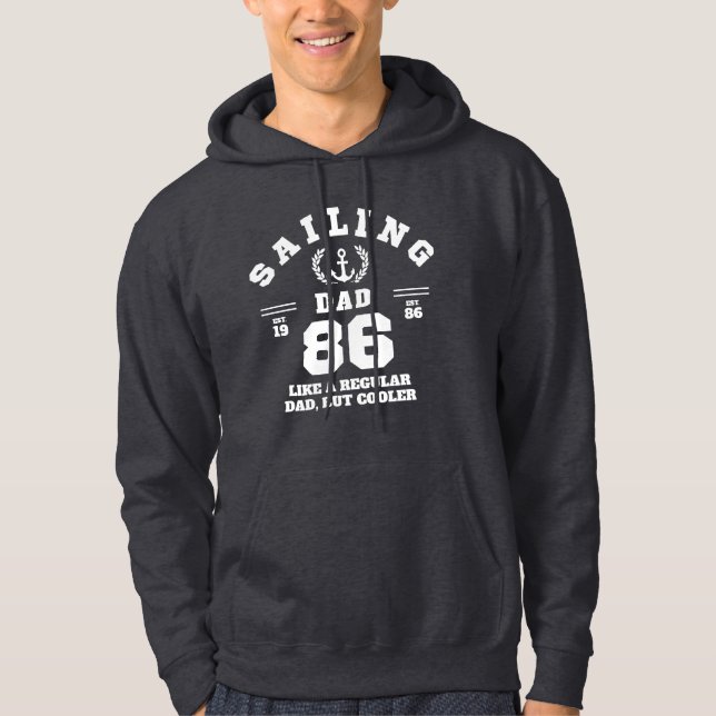 Sailing Dad Funny Boating Established 1986 Hoodie (Front)