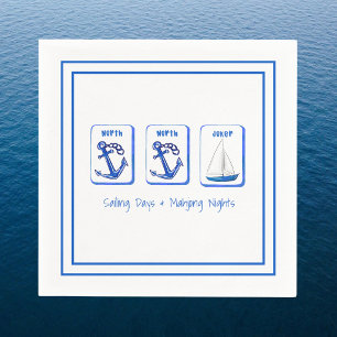 Sailing Days & Mahjong Nights Nautical Napkin
