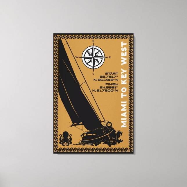Sailing Florida Miami Key West Canvas Print (Front)