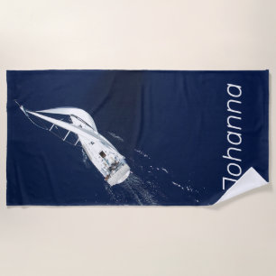 Sailing Freedom Bird's Eye View Beach Towel