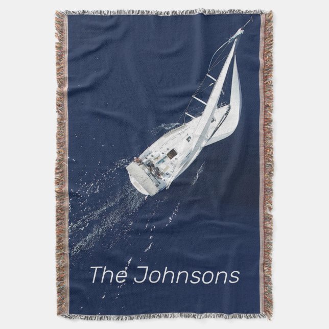Sailing Freedom Bird's Eye View Throw Blanket (Front Vertical)