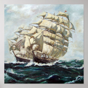 Sailing Frigates Racing Poster