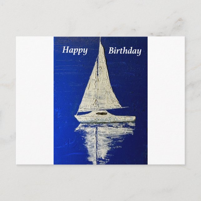 Sailing Happy Birthday  Postcard (Front)
