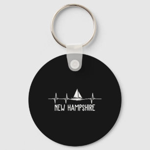 Sailing Heartbeat New Hampshire Sailboat Sailor Keychain