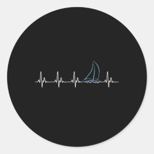 Sailing Hebeat Sailboat Classic Round Sticker