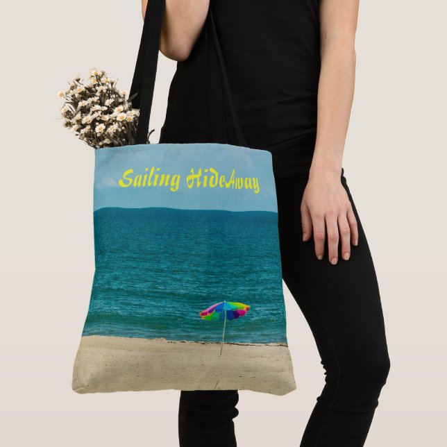 Sailing HideAway LARGE Beach Shoulder Tote (Close Up)