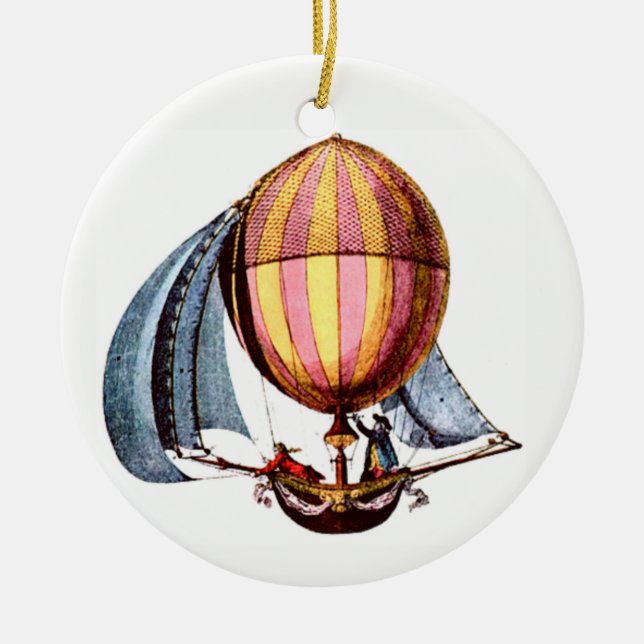 Sailing /Hot Air Balloon Ceramic Ornament (Front)