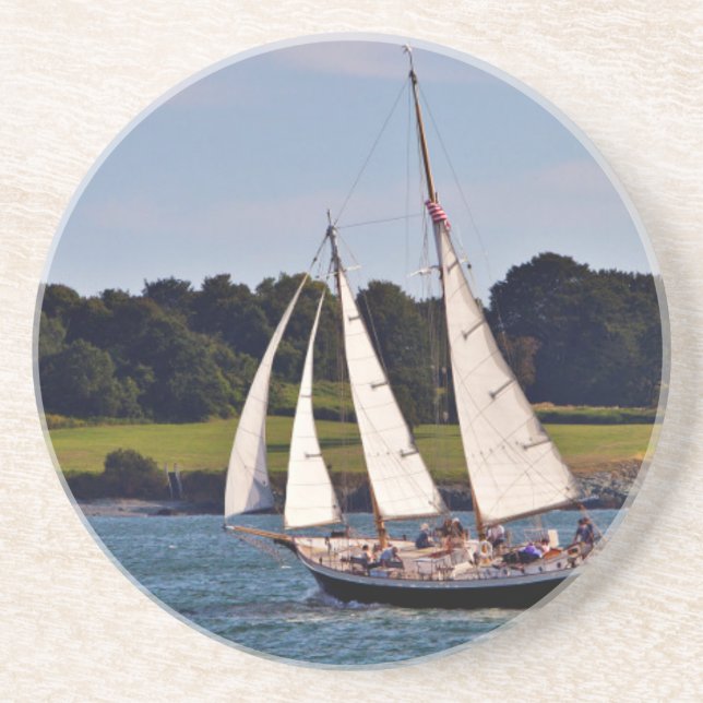 Sailing In Newport, Rhode Island, USA Coaster (Front)