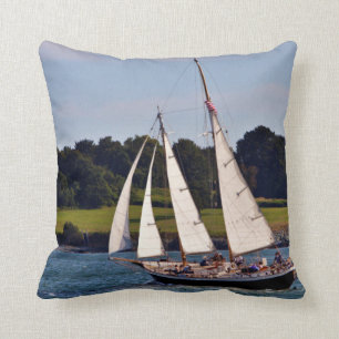 Sailing In Newport, Rhode Island, USA Throw Pillow