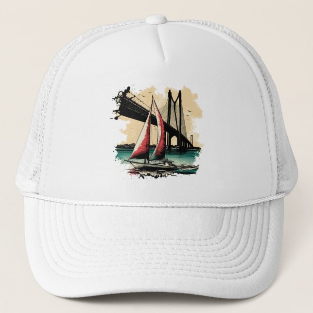 Sailing in the Bay Trucker Hat (Front)