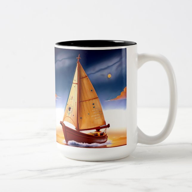 Sailing Into Serenity Two-Tone Coffee Mug (Right)