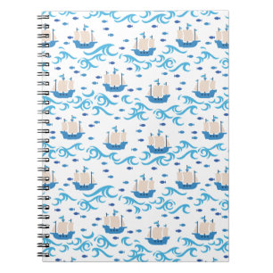 Sailing into Summer Bliss: Vintage Ships and Blue Notebook