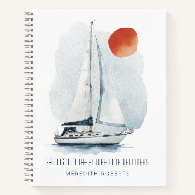 Sailing into the Future Personalized New Ideas Notebook (Front)