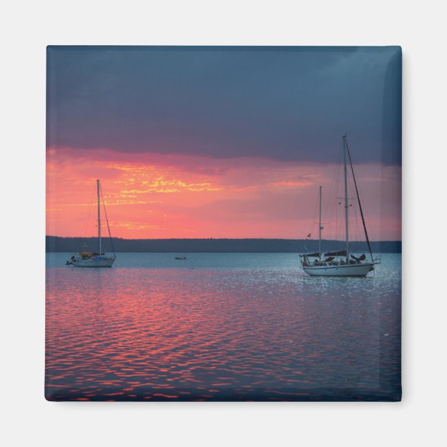 Sailing Into The Sunset | Cienfuego, Cuba Magnet (Front)