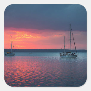Sailing Into The Sunset Cienfuego, Cuba Square Sticker
