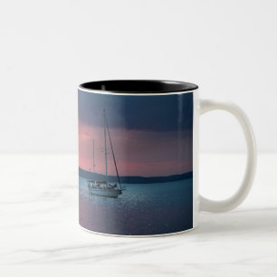 Sailing Into The Sunset Cienfuego, Cuba Two-Tone Coffee Mug