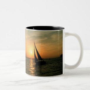 Sailing Into the Sunset Two-Tone Coffee Mug