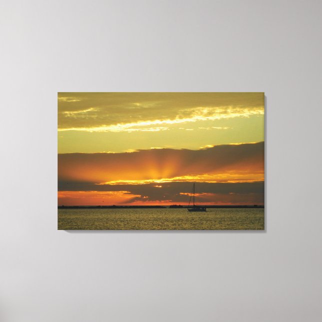 Sailing into the Sunset Wrapped Canvas Print (Front)