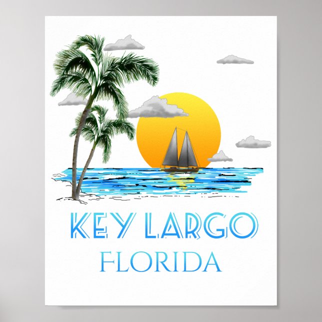 Sailing Key Largo Florida Keys Poster (Front)
