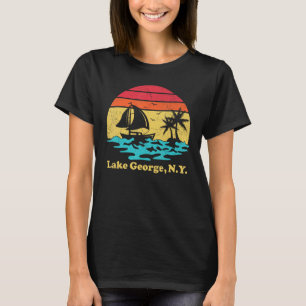 Sailing Lake George New York Vintage Boating Sail  T-Shirt