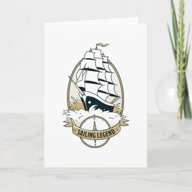Sailing Legend Gift for Boating Captain Card (Front)